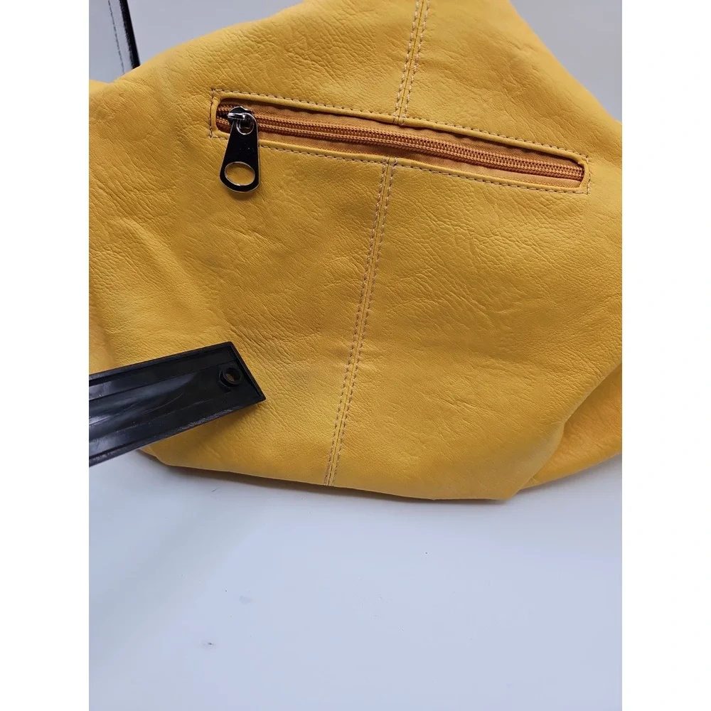 Dandelion Yellow Hobo Shoulder Bag Large Slouch Purse Silver Tone Hardware